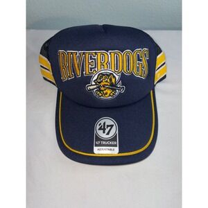 47 Brand Charleston RiverDogs MiLB Trucker Hat Navy Blue Yellow Snapback NEW